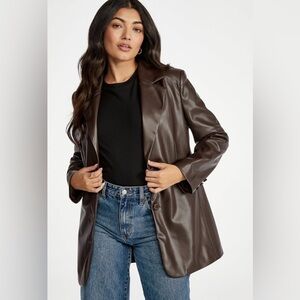 Just Fab Oversized Faux Leather Blazer NWT LARGE